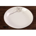 Haonai 6"7"8"9"10" dinner plate white & round dinner plate ceramic flat plate with customized design for everyday dinning